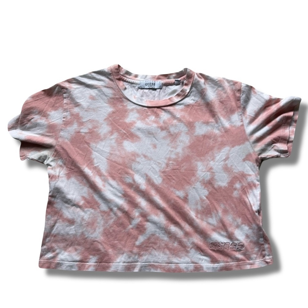 Guess Pink Tie-Dye Crop Top โ Size Small | Y2K Streetwear | Soft Girl Aesthetic